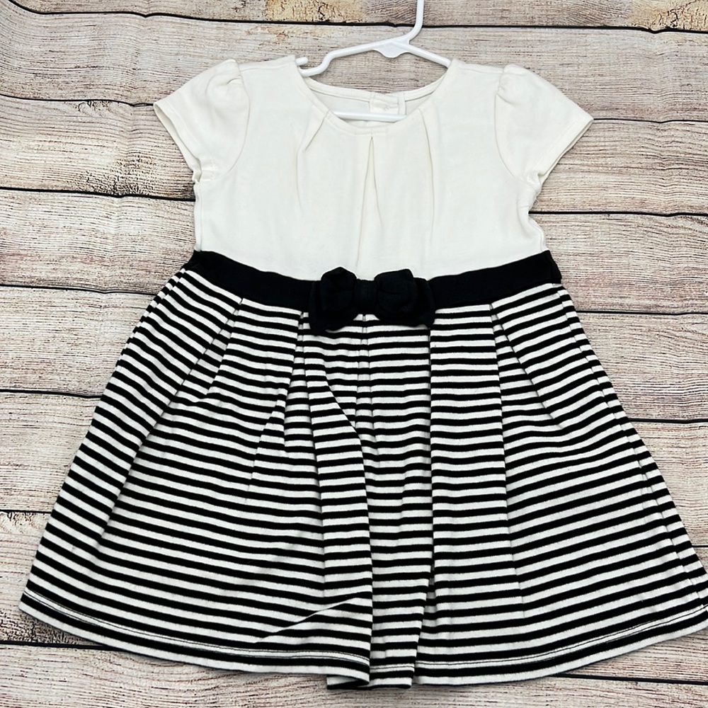 Gymboree Black and White Striped Cotton Dress Sz 3T